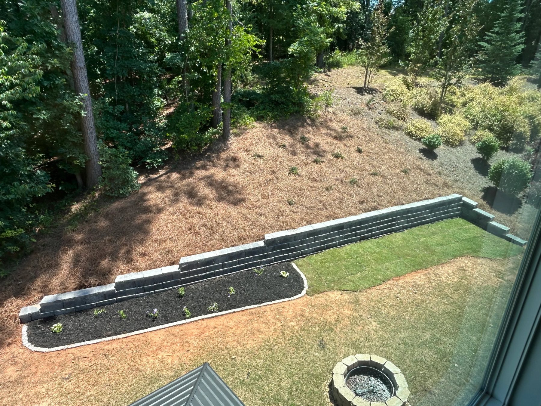Retaining wall and landscape bed project